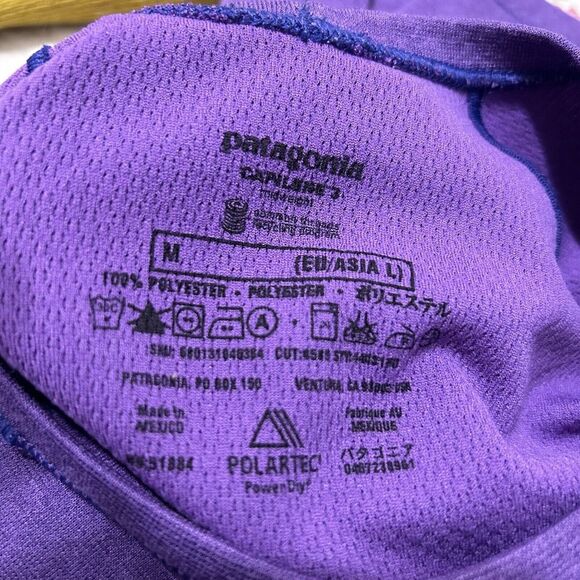 Patagonia Capilene 3 Midweight Crew Neck Long Sleeve Tee Shirt M Purple - Picture 9 of 10